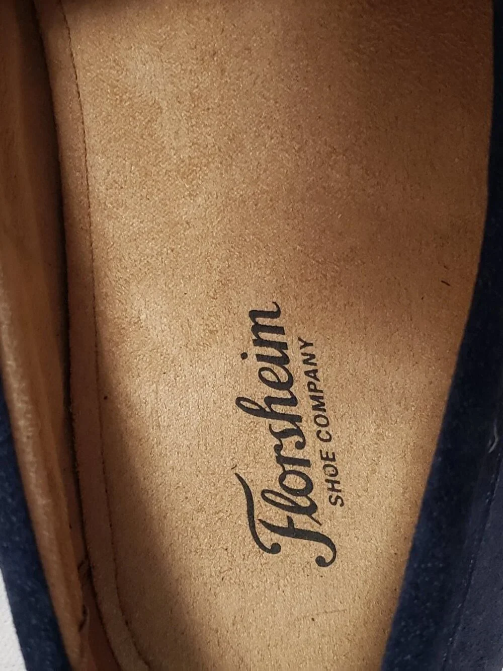 Florsheim Men’s Size 10.5 Navy Blue Loafer Suede Leather Slip-On Shoes Moc Toe